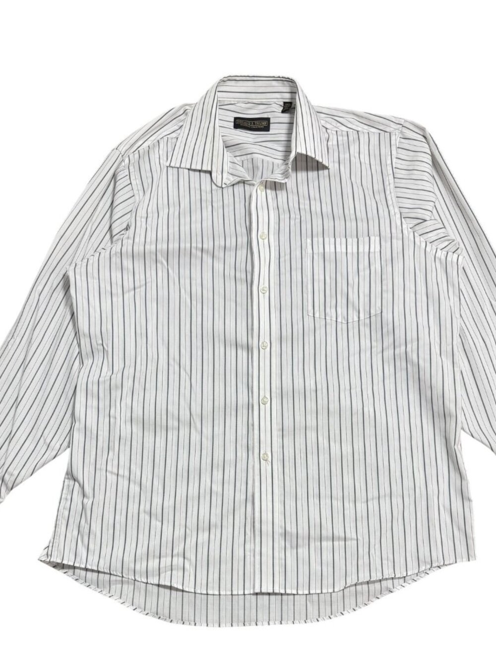 Donald J. Trump Signature Collection Shirt Mens 16 34/35 Pinstripe Button Down